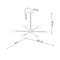 Lampa wisząca LANGO 6 czarna żyrandol SL.1023 SOLLUX LIGHTING