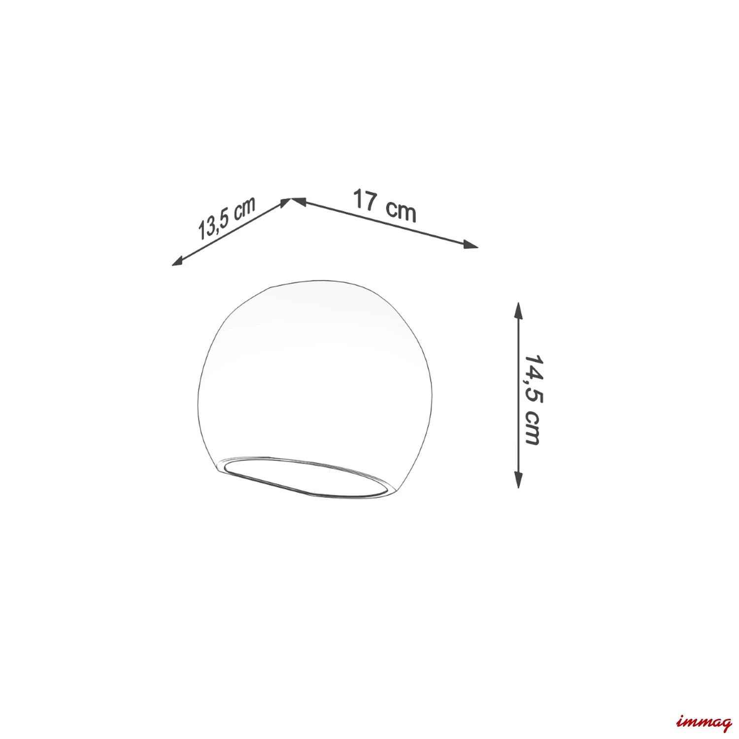 Lampa ścienna lakierowany GLOBE biały połysk kinkiet SL.1026 SOLLUX LIGHTING - wymiary