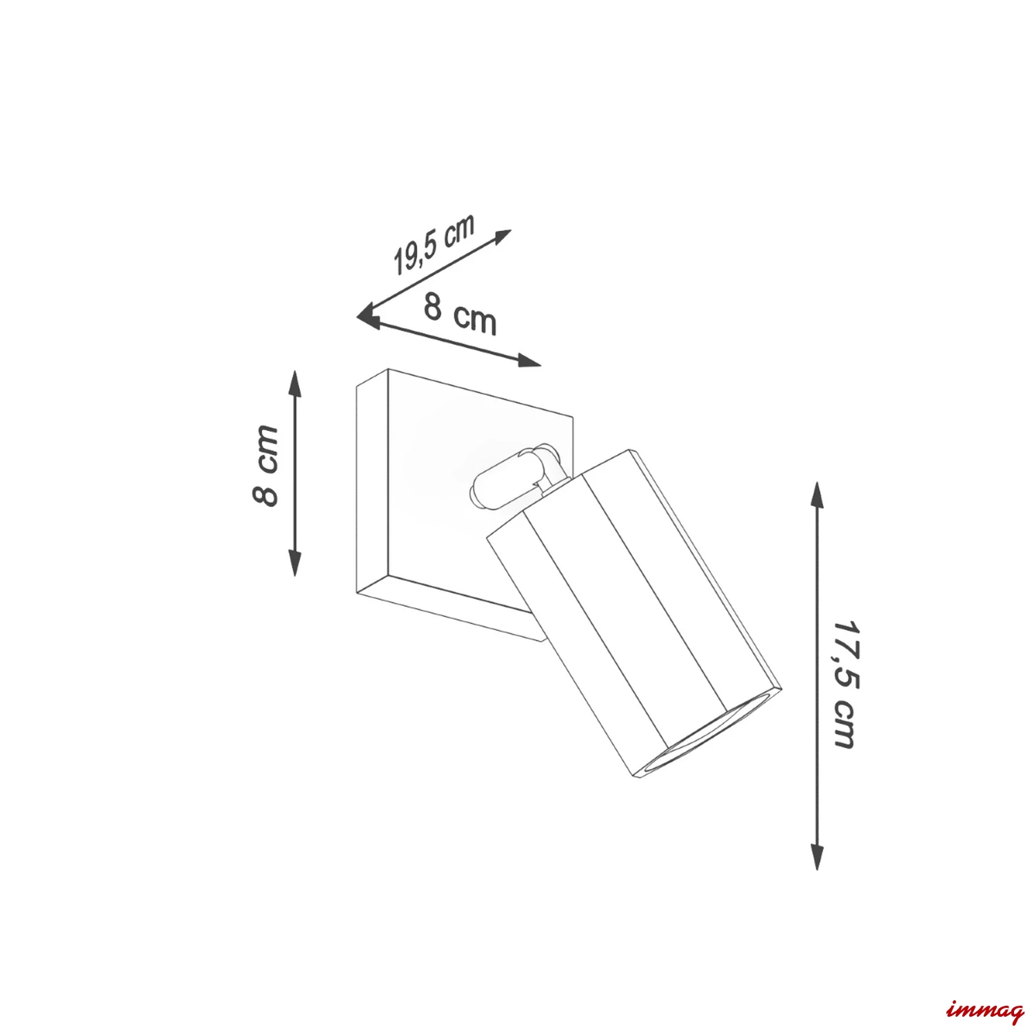 Lampa ścienna ZEKE dąb kinkiet SL.1028 SOLLUX LIGHTING - wymiary