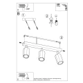 Lampa sufitowa ZEKE 3 dąb plafon SL.1030 SOLLUX LIGHTING