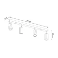 Lampa sufitowa ZEKE 4 dąb plafon SL.1031 SOLLUX LIGHTING