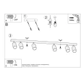 Lampa sufitowa ZEKE 6 dąb plafon SL.1032 SOLLUX LIGHTING
