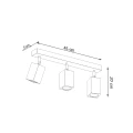 Lampa sufitowa KEKE 3 dąb plafon SL.1037 SOLLUX LIGHTING