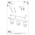 Lampa sufitowa KEKE 3 dąb plafon SL.1037 SOLLUX LIGHTING