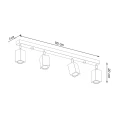 Lampa sufitowa KEKE 4 dąb plafon SL.1038 SOLLUX LIGHTING