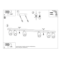 Lampa sufitowa KEKE 6 dąb plafon SL.1039 SOLLUX LIGHTING