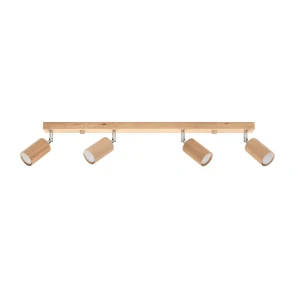 Lampa sufitowa BERG 4 naturalne drewno plafon SL.1042 SOLLUX LIGHTING