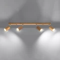 Lampa sufitowa BERG 4 naturalne drewno plafon SL.1042 SOLLUX LIGHTING