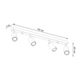 Lampa sufitowa BERG 4 naturalne drewno plafon SL.1042 SOLLUX LIGHTING