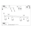 Lampa sufitowa BERG 4 naturalne drewno plafon SL.1042 SOLLUX LIGHTING