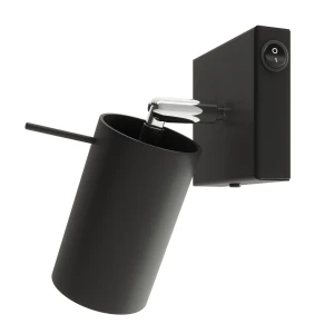 Lampa ścienna RING czarny z włącznikiem kinkiet SL.1049 SOLLUX LIGHTING