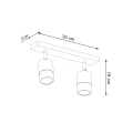 Lampa sufitowa NERO 2 czarny/chrom plafon SL.1065 SOLLUX LIGHTING