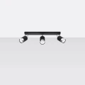 Lampa sufitowa NERO 3 czarny/chrom plafon SL.1066 SOLLUX LIGHTING