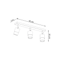 Lampa sufitowa NERO 3 czarny/chrom plafon SL.1066 SOLLUX LIGHTING