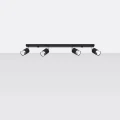 Lampa sufitowa NERO 4 czarny/chrom plafon SL.1067 SOLLUX LIGHTING