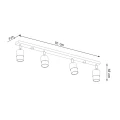 Lampa sufitowa NERO 4 czarny/chrom plafon SL.1067 SOLLUX LIGHTING