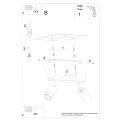 Lampa sufitowa NERO 2 czarny/złoty plafon SL.1070 SOLLUX LIGHTING