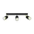 Lampa sufitowa NERO 3 czarny/złoty plafon SL.1071 SOLLUX LIGHTING