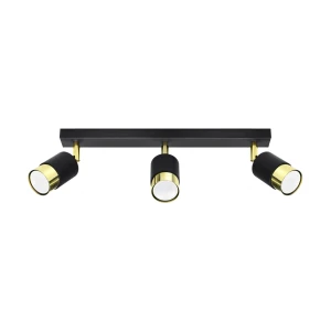 Lampa sufitowa NERO 3 czarny/złoty plafon SL.1071 SOLLUX LIGHTING