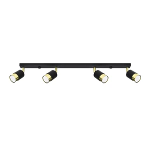 Lampa sufitowa NERO 4 czarny/złoty plafon SL.1072 SOLLUX LIGHTING