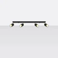 Lampa sufitowa NERO 4 czarny/złoty plafon SL.1072 SOLLUX LIGHTING