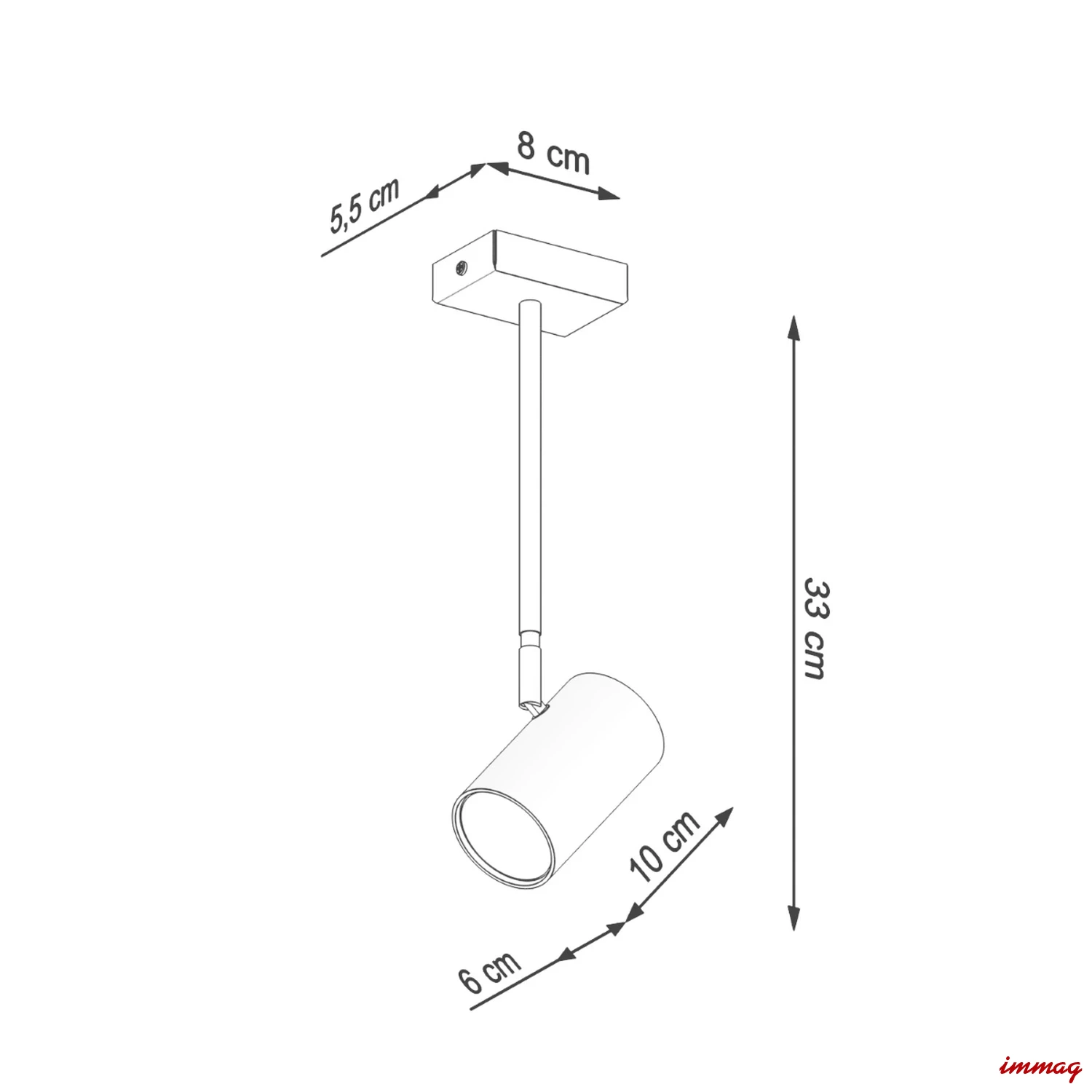Lampa sufitowa NORANO czarna plafon SL.1074 SOLLUX LIGHTING - wymiary