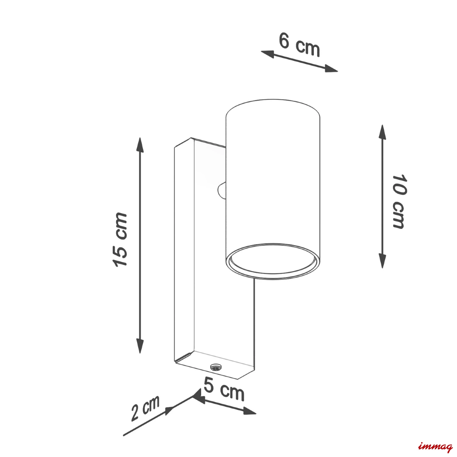Lampa ścienna UTTI biała kinkiet SL.1076 SOLLUX LIGHTING - wymiary