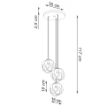 Lampa wisząca TULOS 3P czarna zwis SL.1088 SOLLUX LIGHTING