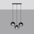 Lampa wisząca TULOS 3L czarna zwis SL.1089 SOLLUX LIGHTING