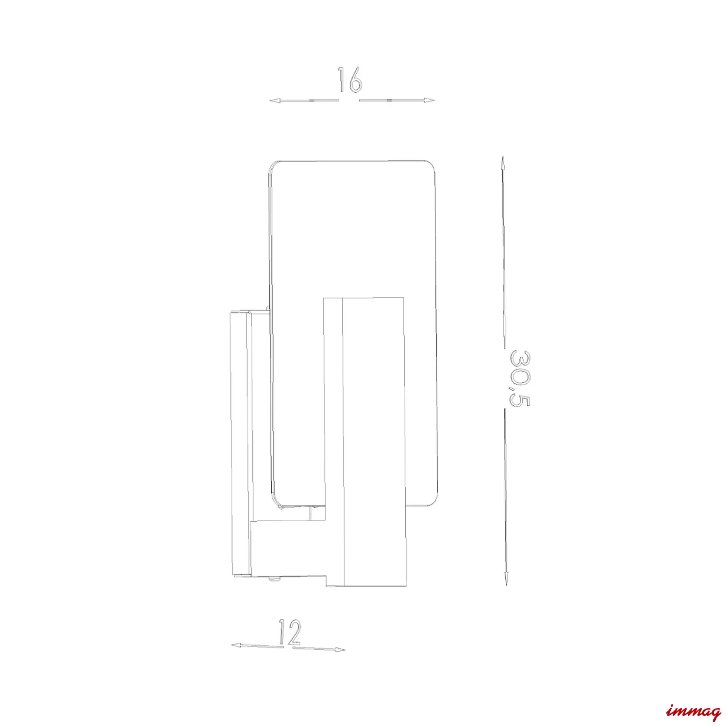 Lampa ścienna LAPPO naturlane drewno kinkiet SL.1094 SOLLUX LIGHTING - wymiary