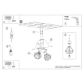 Lampa sufitowa ARTEMIS 2 czarna plafon SL.1106 SOLLUX LIGHTING
