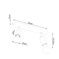 Lampa sufitowa FORNES 2 czarna plafon SL.1121 SOLLUX LIGHTING