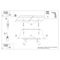 Lampa sufitowa FORNES 2 czarna plafon SL.1121 SOLLUX LIGHTING