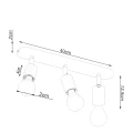 Lampa sufitowa FORNES 3 czarna plafon SL.1122 SOLLUX LIGHTING