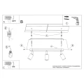 Lampa sufitowa FORNES 3 czarna plafon SL.1122 SOLLUX LIGHTING
