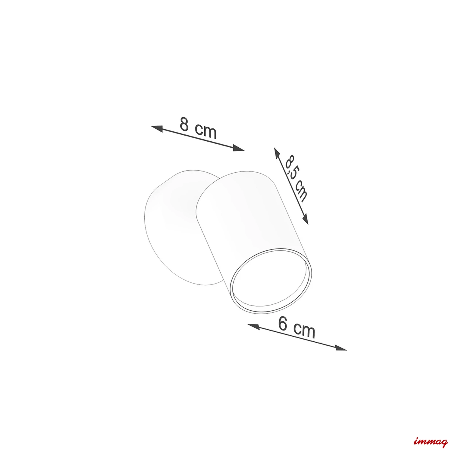 Lampa ścienna LEMMI 1 biała kinkiet SL.1123 SOLLUX LIGHTING - wymiary