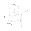Lampa wisząca ALINO 3 czarna żyrandol SL.1140 SOLLUX LIGHTING