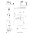 Lampa wisząca ALINO 3 czarna żyrandol SL.1140 SOLLUX LIGHTING