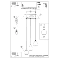 Lampa wisząca ALINO 3 czarna zwis SL.1142 SOLLUX LIGHTING