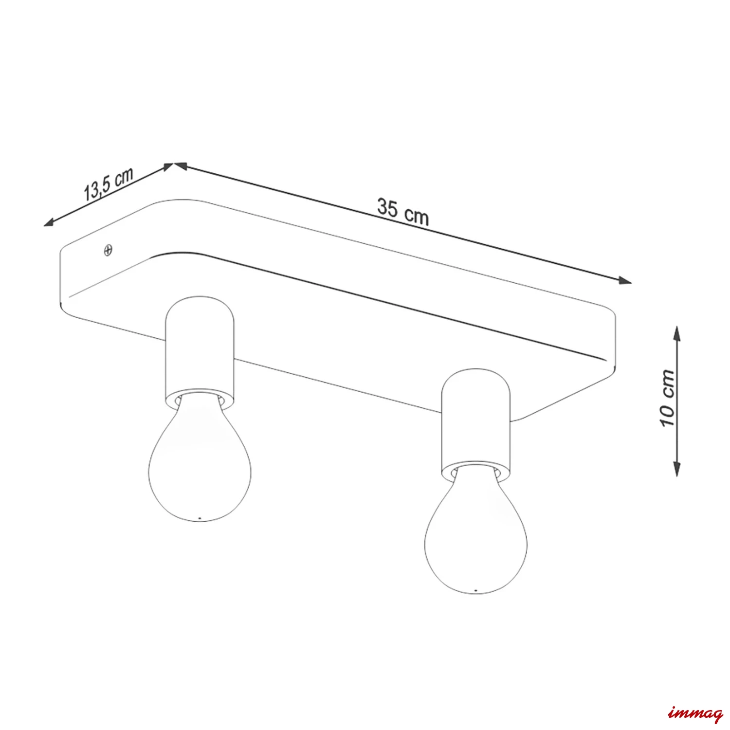Lampa sufitowa TAVO 2 plafon SL.1157 SOLLUX LIGHTING - wymiary