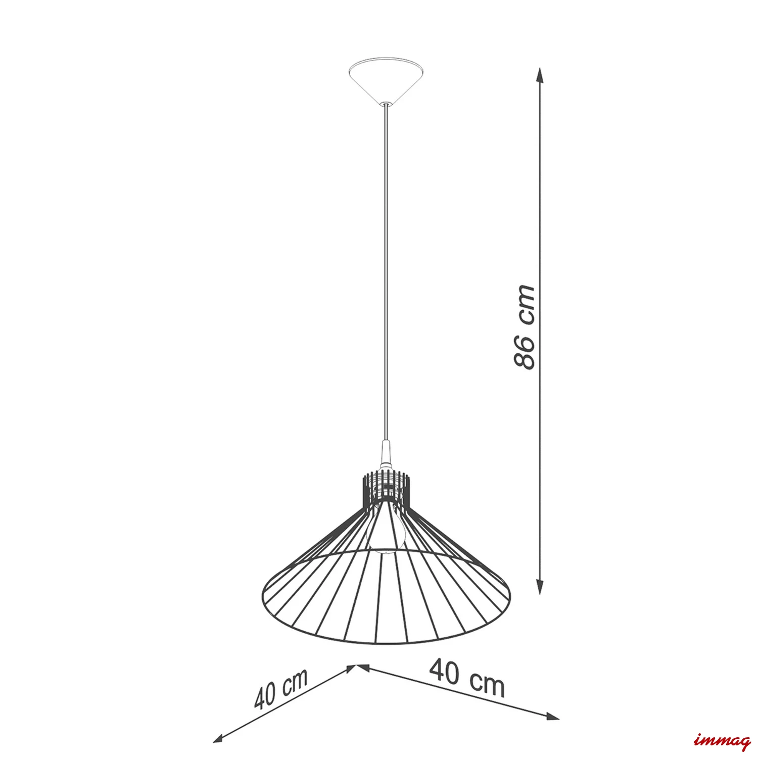 Lampa wisząca EDA zwis SL.1186 SOLLUX LIGHTING - wymiary