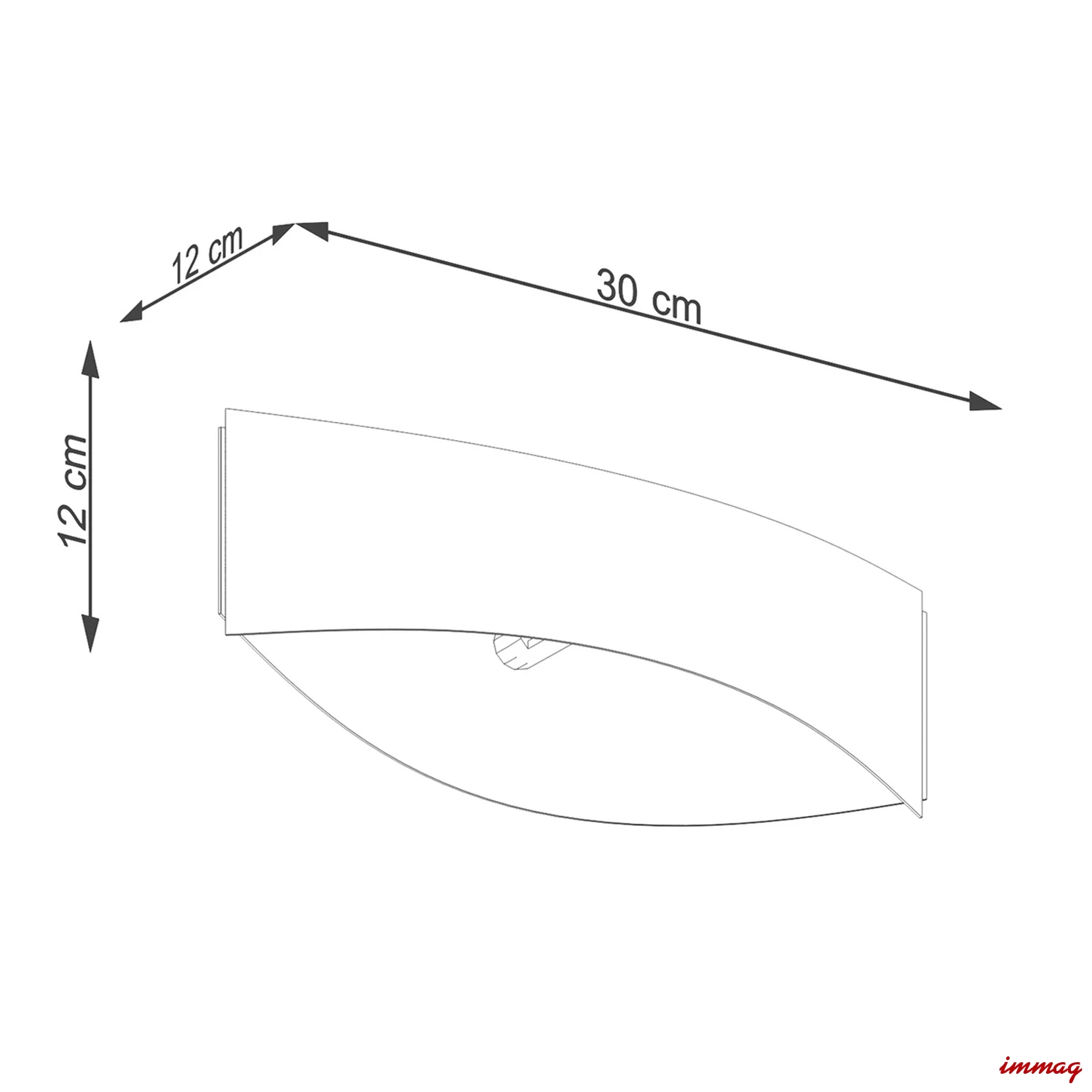 Lampa ścienna TONI czarna kinkiet SL.1189 SOLLUX LIGHTING - wymiary