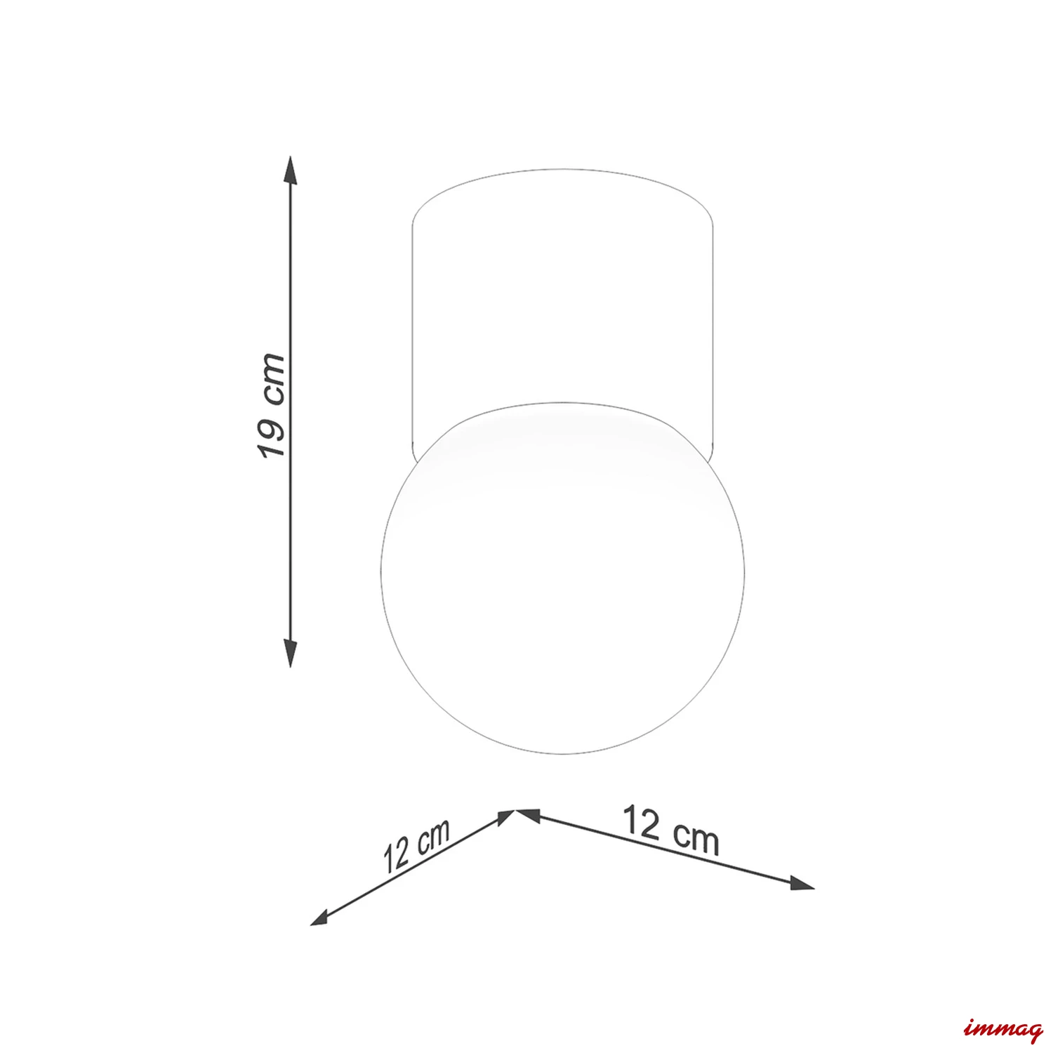 Lampa sufitowa BOOMO 8 plafon SL.1190 SOLLUX LIGHTING - wymiary