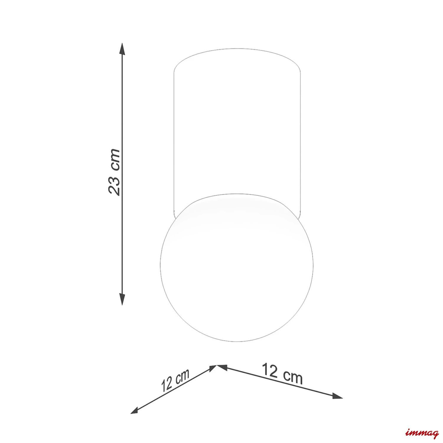 Lampa sufitowa BOOMO 12 plafon SL.1191 SOLLUX LIGHTING - wymiary