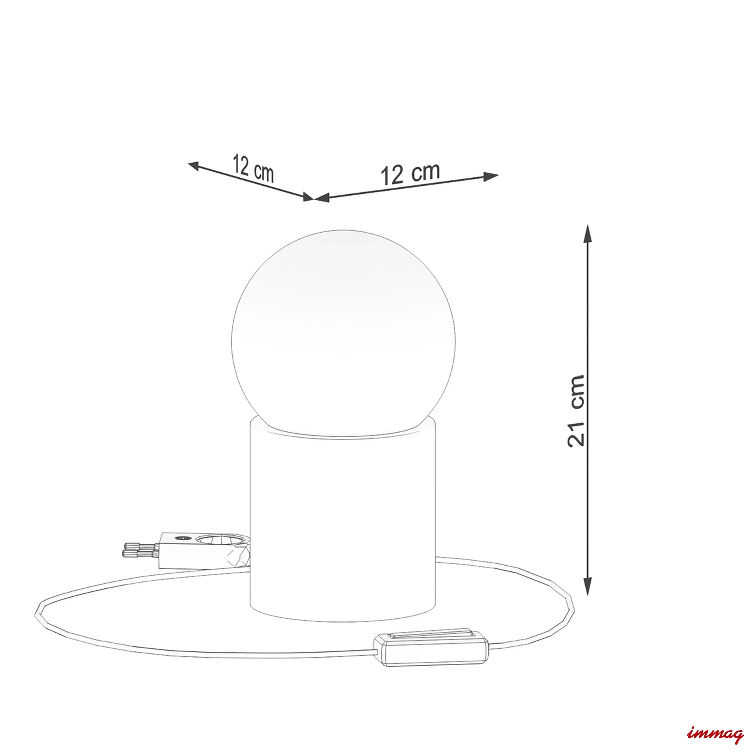 Lampa biurkowa BOOMO lampka biurkowa biurkowa SL.1193 SOLLUX LIGHTING - wymiary