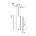 Lampa wisząca PASTELO 5L złoty połysk zwis SL.1198 SOLLUX LIGHTING