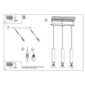 Lampa wisząca LAGOS 3 złoty połysk zwis SL.1201 SOLLUX LIGHTING