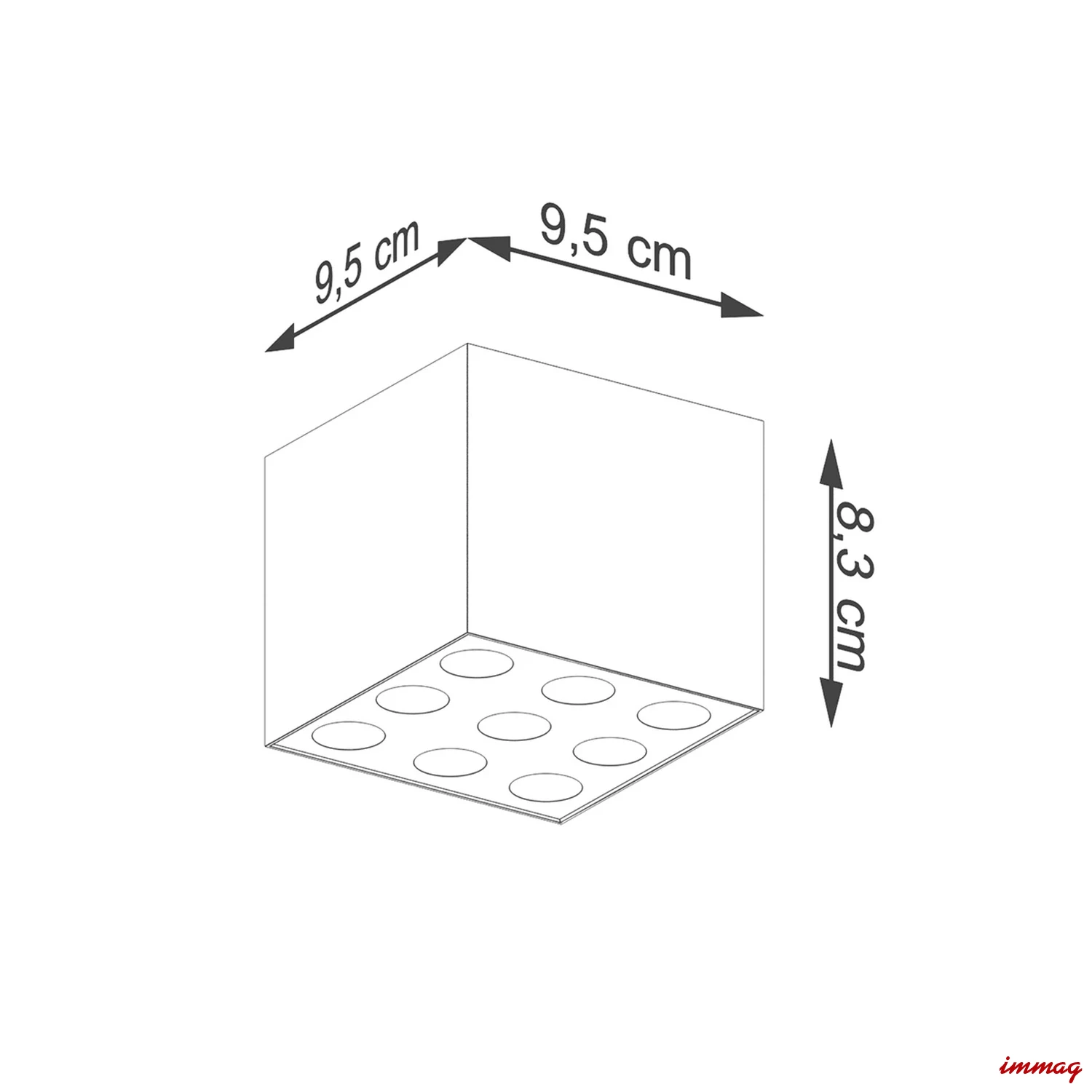 Lampa sufitowa OZZY czarny LED plafon SL.1211 SOLLUX LIGHTING - wymiary