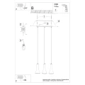 Lampa wisząca REA 3L beton zwis SL.1225 SOLLUX LIGHTING