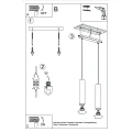 Lampa wisząca LAGOS 2 złoty połysk zwis SL.1241 SOLLUX LIGHTING